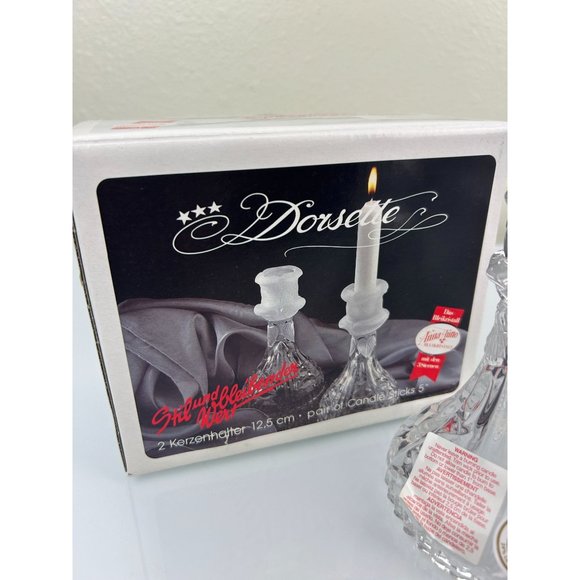 Vintage Anna Hutte Bleikristall Dorsette Crystal Pair of Candlesticks, Germany - Picture 3 of 15